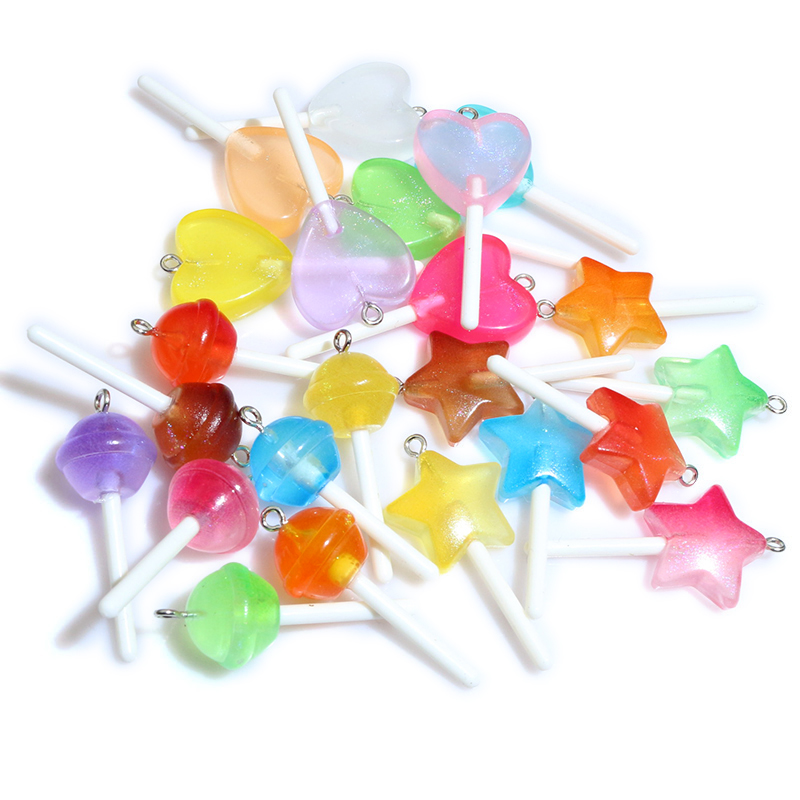 Resin Art Glitter - 10 pezzi pendenti in resina lucido