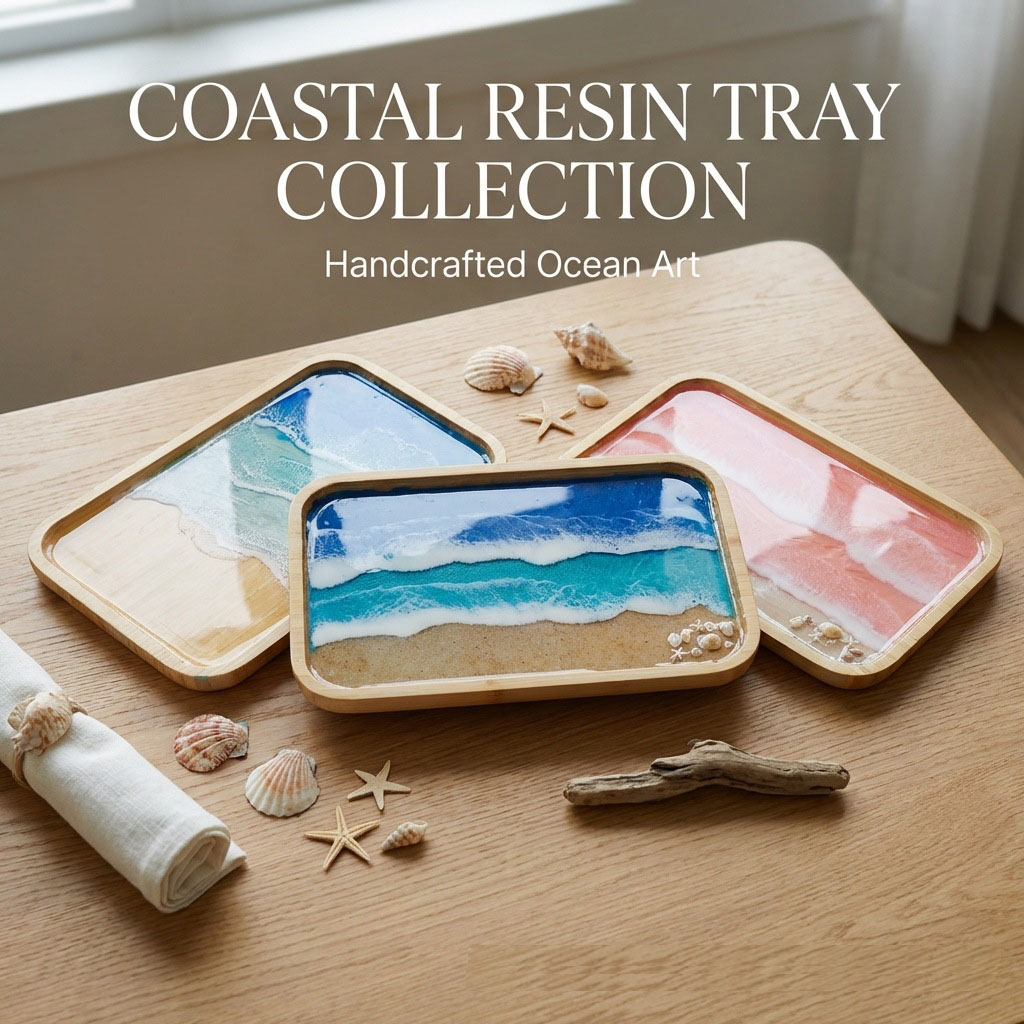 Resin Art Dining Table - Vassoio Decorativo in Resina Epossidica con
