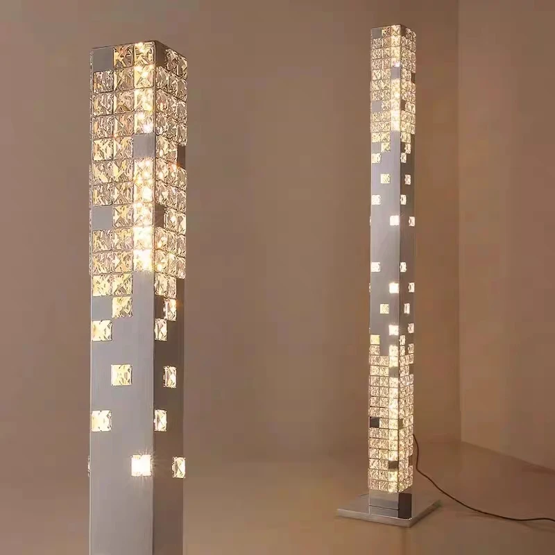 Resin Art Floor Design - Lampada da Terra in Cristallo LED