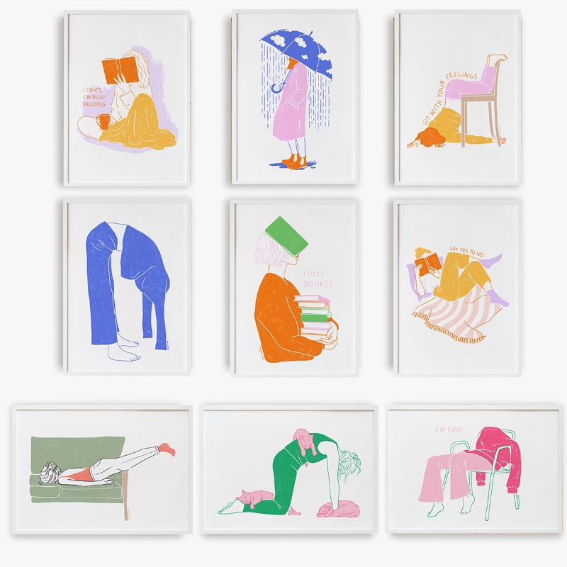 Resin Art Book - Poster Illustrativo Moderno Minimalista con Linee